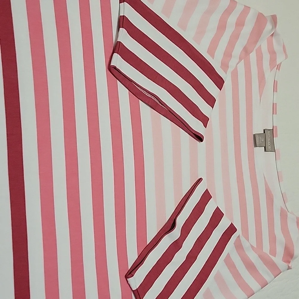 Like new, worn once, dry cleaned top. Chico's brand, variegated pink colors - Picture 5 of 5